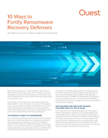 10 Ways to Fortify Ransomware Recovery Defenses
