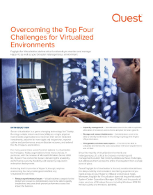 Overcoming the Top Four Challenges for Virtualized Environments