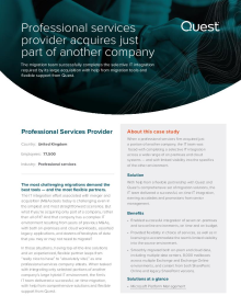 Professional services provider successfully completes selective IT integration required by large acquisition 