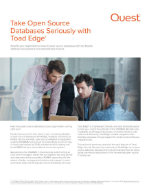 Take Open Source Databases Seriously with Toad Edge®